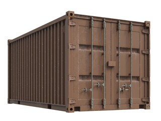 Shipping Cargo Container Twenty Feet for Logistics and Transportation on White Background