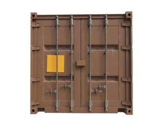 Shipping Cargo Container Twenty Feet for Logistics and Transportation on White Background