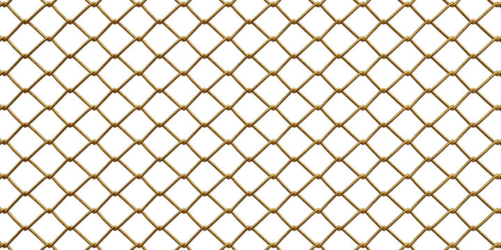Chain link fence in gold