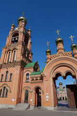 Fototapeta na wymiar Holy Intercession Monastery, Goloseevsky Hermitage in Kyiv city, Ukraine