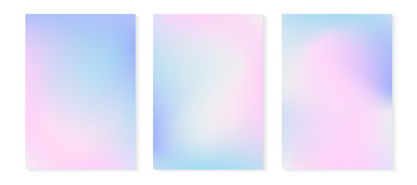Y2k aesthetic holographic gradient background. Blue and pink mesh texture. Pearlescent color vector poster. Holo blur wallpaper. Abstract iridescent pattern 2000s style. 00s girlish art illustration