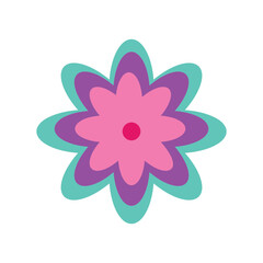 funny bright modern hippie flower vector illustration