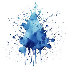 vivid blue watercolor spot resembling a droplet of paint. Perfect for artistic or creative design project Generative AI