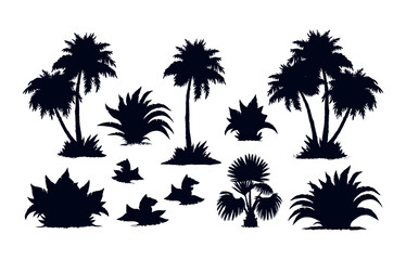 Palm forest. Vector drawing