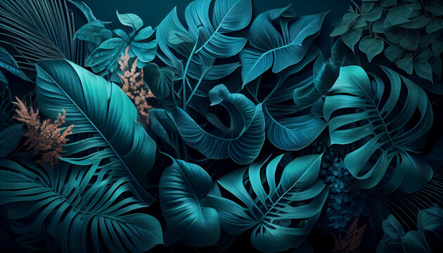 the darck bleu jungle background