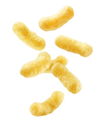 Falling Corn Stick isolated on white background, full depth of field