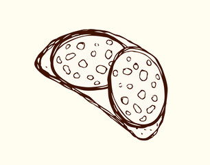 Piece of loaf. Vector drawing