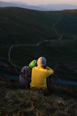 Fototapeta premium People are looking at beautiful mountain view