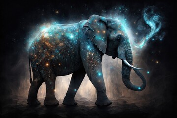 Celestial Crystalization: Capturing the Majesty of a Fantastical Elephant Generative AI