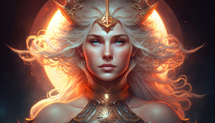 Freyja the god of love, sex, and fertility - German gods - Mythologies - Generative AI	

