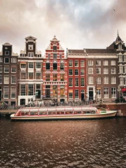 Fotobehang Amsterdam Canal  © Monicabrita