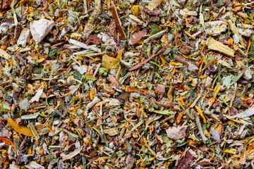 Close up photo texture of dried hearbal tea.