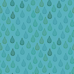 Cartoon water seamless rain drops pattern for wrapping paper and kids clothes print and fabrics and linens