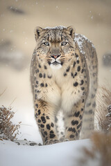 Fototapeta premium The Elusive Beauty of the Snow Leopard
