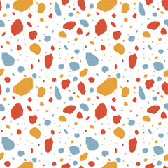 terrazzo seamless vector pattern with  transparent background 