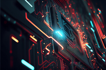 Digital data flow on road with motion blur to create vision of fast speed transfer . Concept of future digital transformation , disruptive innovation and agile business methodology .