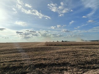 plowed field in the morning