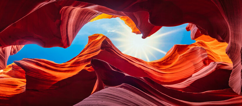 Abstract Canyon Antelope near Page, Arizona, America - travel concept