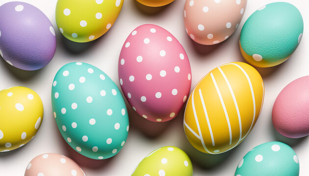 Easter eggs - "A Basket Full of Happiness": Share the joy of Easter with this cheerful image of a basket brimming with beautifully decorated eggs -ai generated.