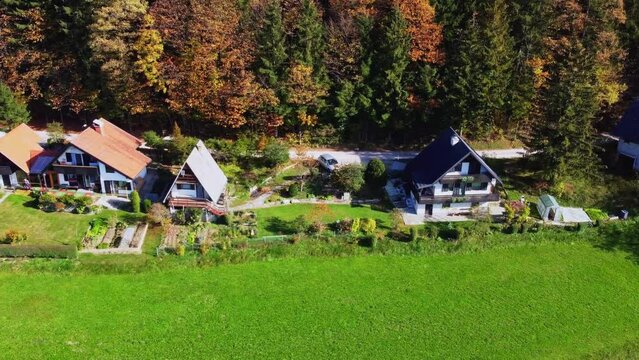 Holiday houses aerial view