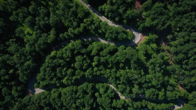 aerial view of famous romanian mountain road Transalpina