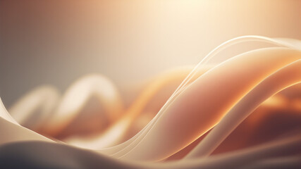 Opaque smooth gradient waves in muted pink and orange colors. Abstract romantic background.