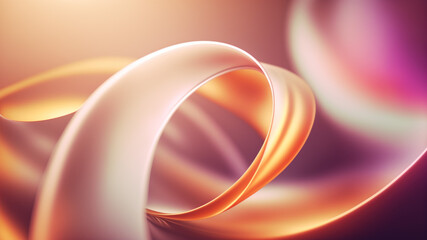 Feminine smooth gradient pink and orange curves. Abstract minimal background.