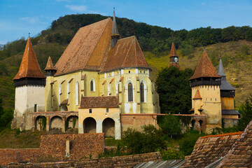 Fototapeta na wymiar Church Fortification in Biertan is architecture landmark in Romania.