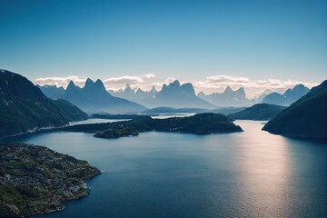 Fototapeta na wymiar Breathtaking view of Sunnylvsfjorden fjord