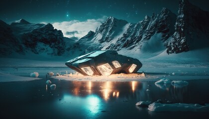 Alien ice Planet