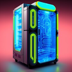 Futuristic refrigerator, Generative AI