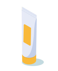 White medical cream. Gel for treatment of injuries and wounds, prevention and care of skin. Graphic element for website of pharmacy, medicine. Cartoon isometric vector illustration