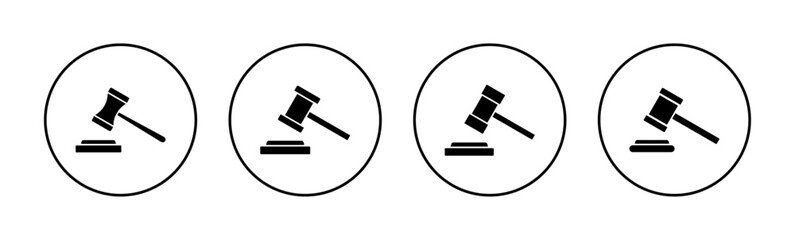 Gavel icon vector for web and mobile app. judge gavel sign and symbol. law icon. auction hammer