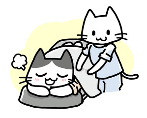 マッサージしているネコ1