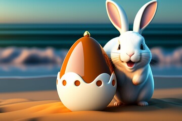 easter bunny with egg