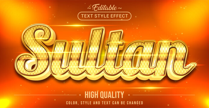 Editable text style effect - Sultan text style theme.