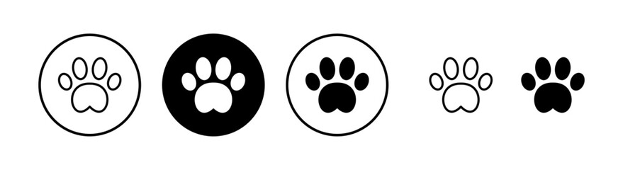 Paw icon vector illustration. paw print sign and symbol. dog or cat paw