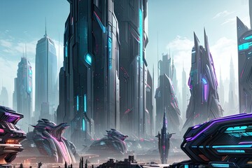 Sci-Fi City - Background and Illustration Art