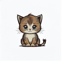 Cat cartoon character cute draw for kids, GENERATIVE AI