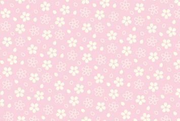seamless pattern with cherry blossoms for greeting cards, flyers, social media wallpapers, etc. 