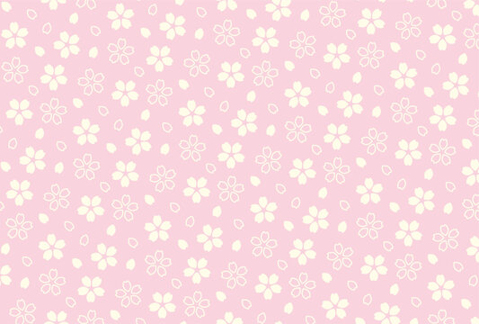 seamless pattern with cherry blossoms for greeting cards, flyers, social media wallpapers, etc. 