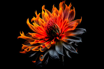 fire flower holi festival illustration of flower on fire 4k