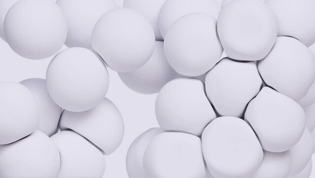 Abstract 3d animation of a white ball, 抽象的な背景動画 アブストラクト 白 シンプル ボール スローモーション 3D