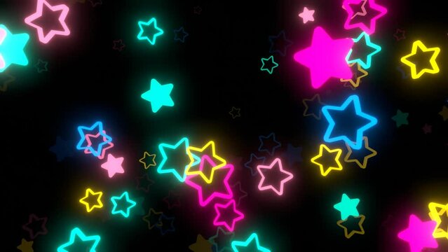 星 VJ ポップ パステルカラー カラフル ネオン [ループ対応] [別Verあり]