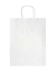 Blank paper bag isolated on white. Mockup for design