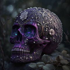 Obraz na płótnie Canvas Purple skull