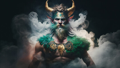 Loki, a cunning trickster - German Mythologies - Generative AI - obrazy, fototapety, plakaty