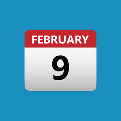 February 9 Concept Design. Vector Illustration.