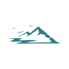 simple mountain logo vector template