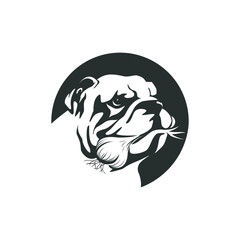 illustration bulldog carrying onion logo vector